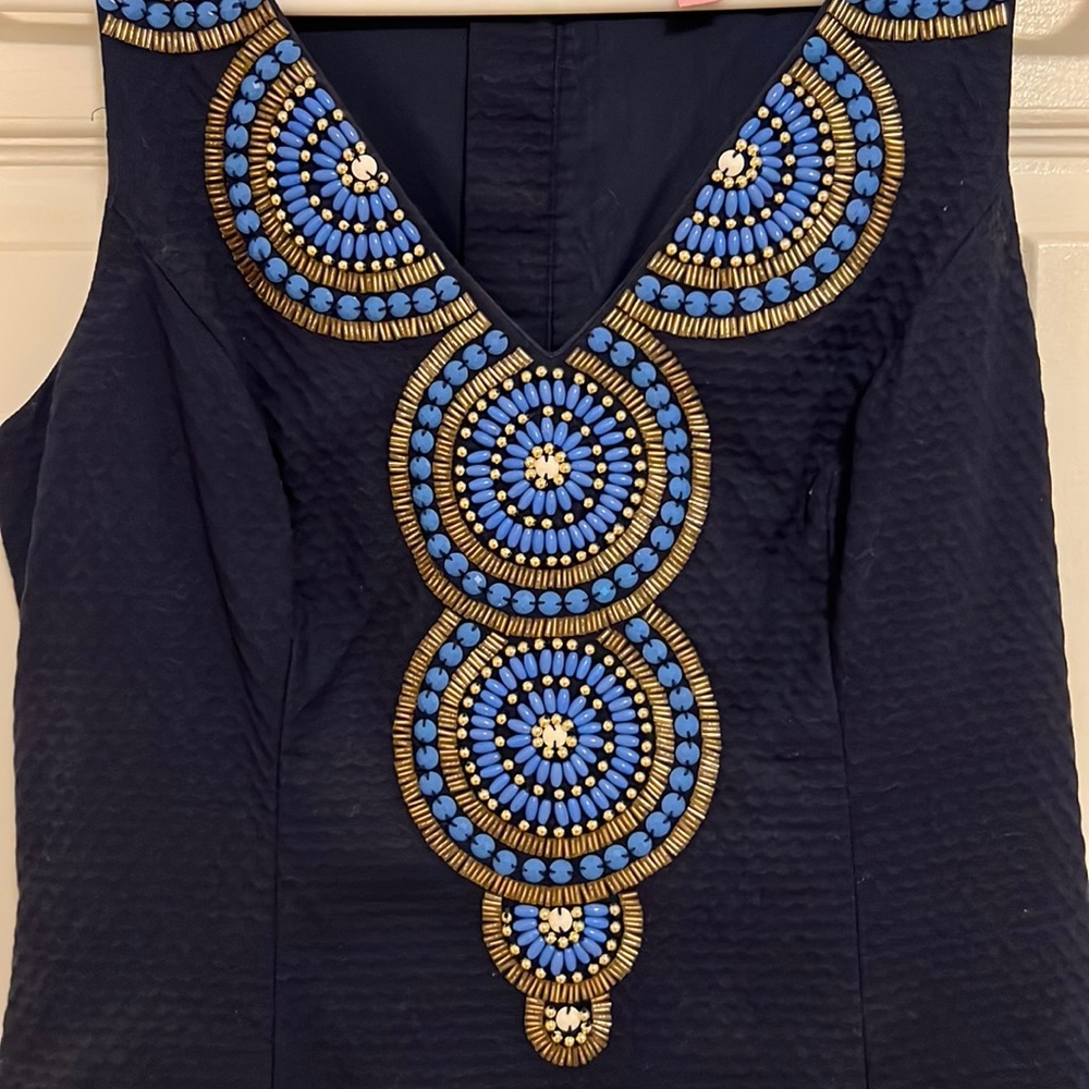 EUC Lilly Pulitzer beaded shift dress size 2
